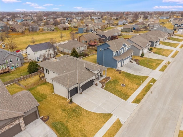 aerial view with a residential view