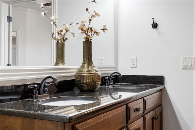 bathroom featuring a sink and double vanity