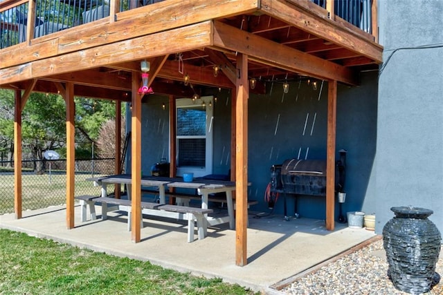 view of patio with fence