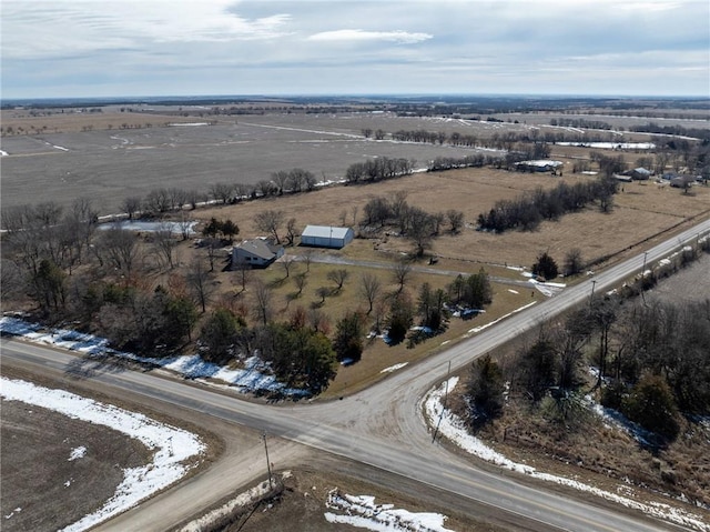 aerial view with a rural view