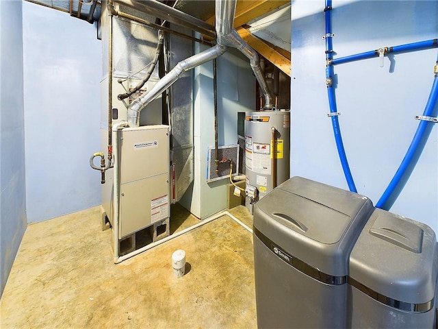 utility room featuring gas water heater