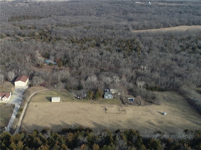 bird's eye view with a rural view