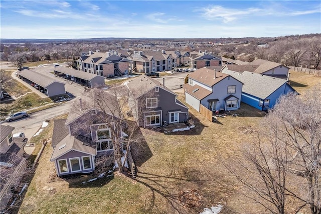 aerial view with a residential view