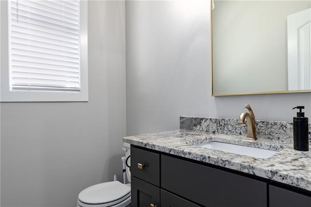 bathroom with toilet and vanity