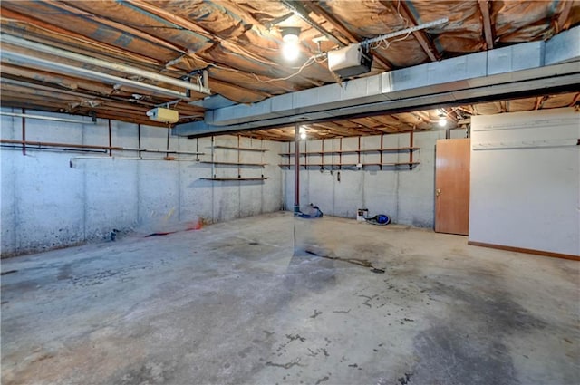 view of unfinished basement