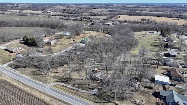 bird's eye view with a rural view