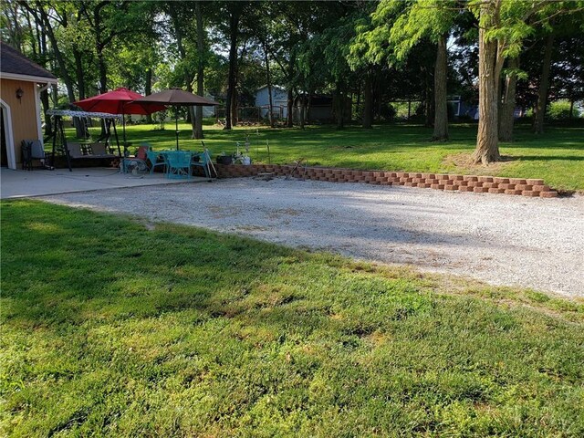 view of yard with a patio area