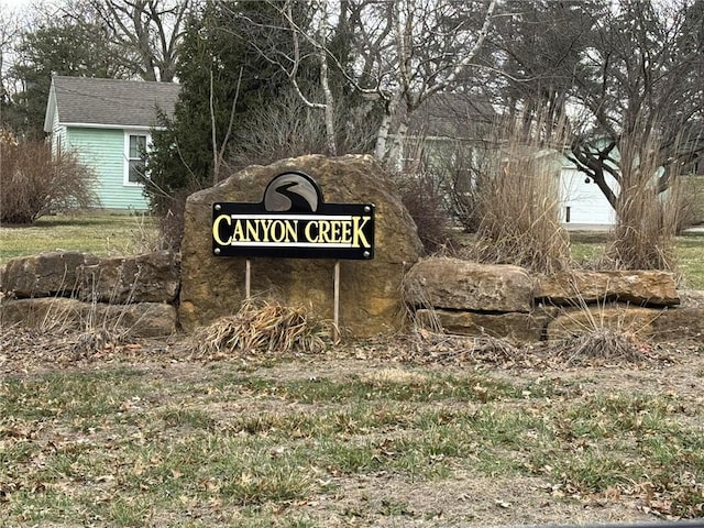 view of community sign