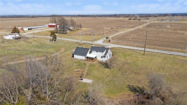 drone / aerial view with a rural view