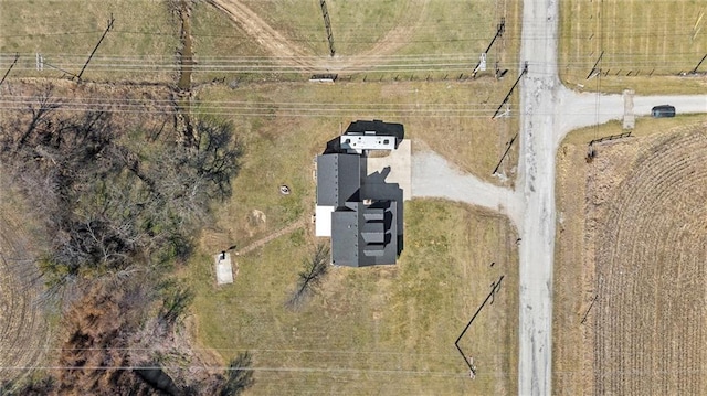 aerial view with a rural view