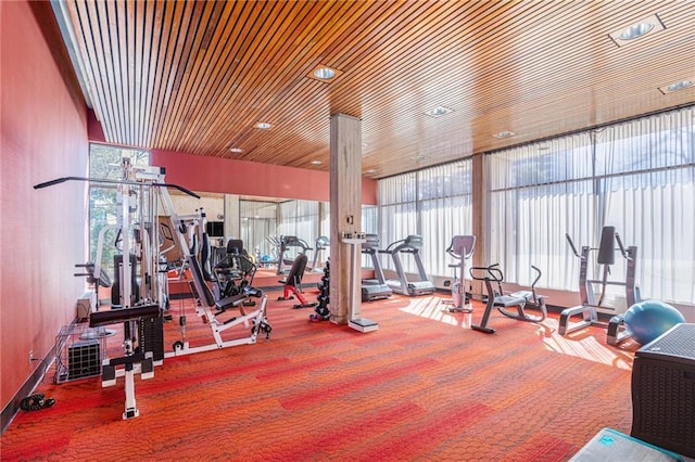 gym with carpet floors