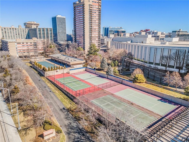 drone / aerial view featuring a view of city