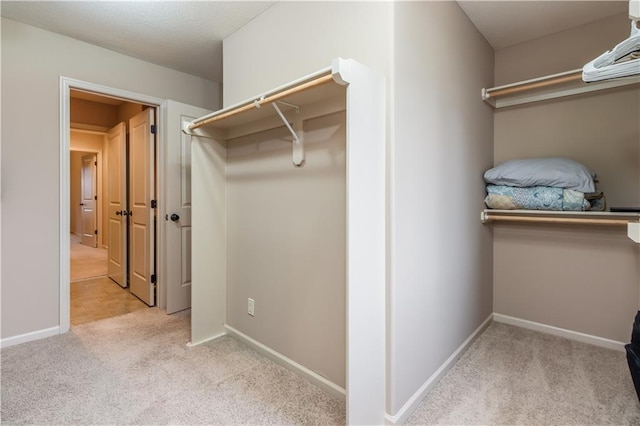 spacious closet with carpet floors