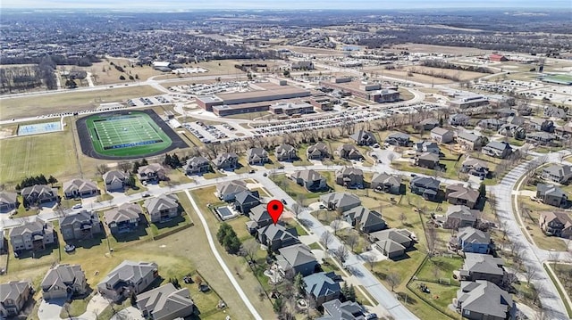 drone / aerial view featuring a residential view