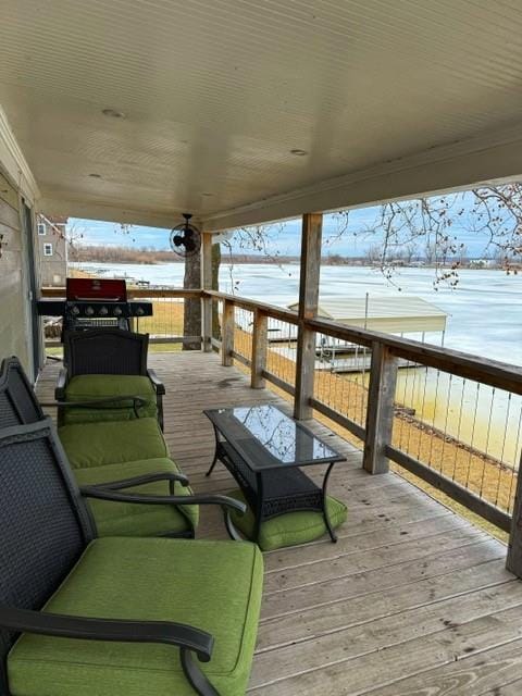 239 Mallard Ln, Big Lake, MO 64437 - view of snow covered deck