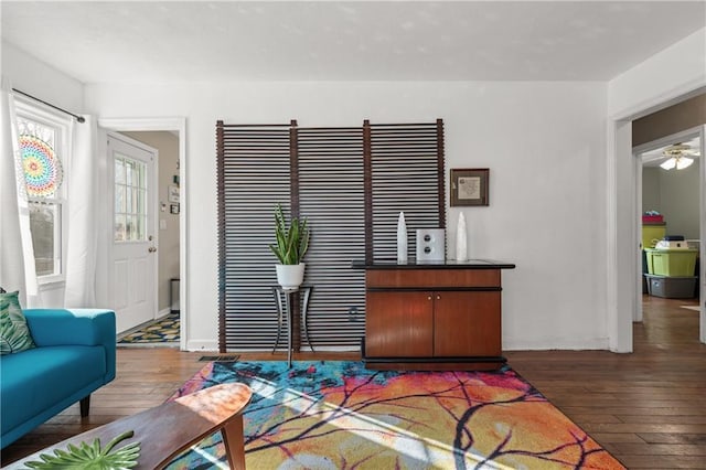 interior space with wood-type flooring