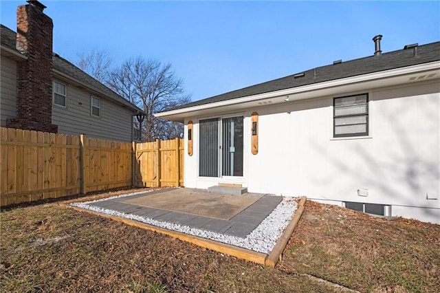 exterior space featuring a patio and fence