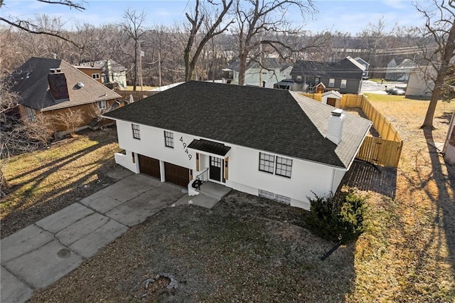 aerial view with a residential view