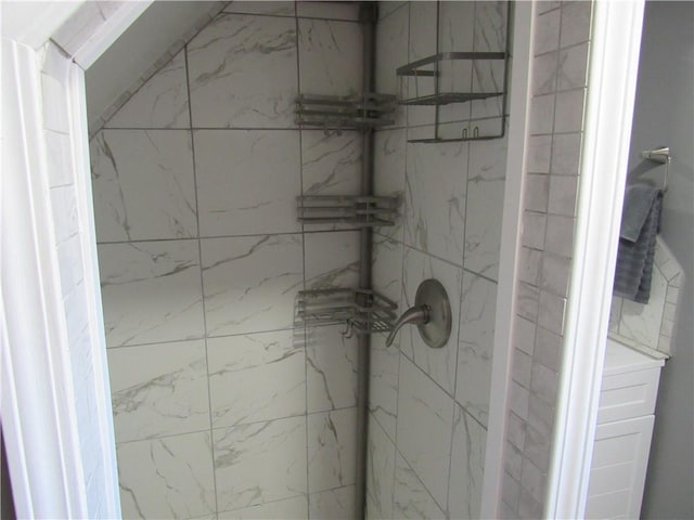 details with tiled shower