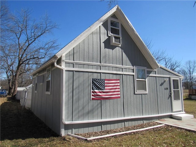 view of side of property featuring cooling unit