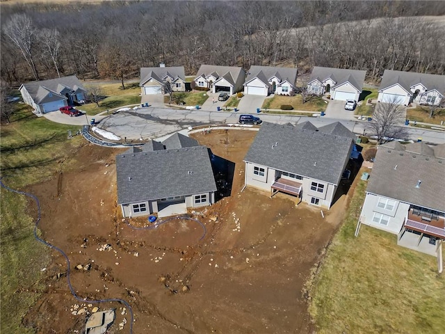 aerial view with a residential view