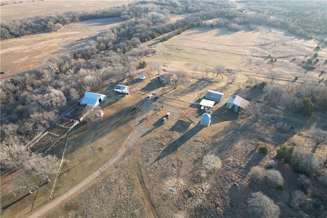 drone / aerial view with a rural view