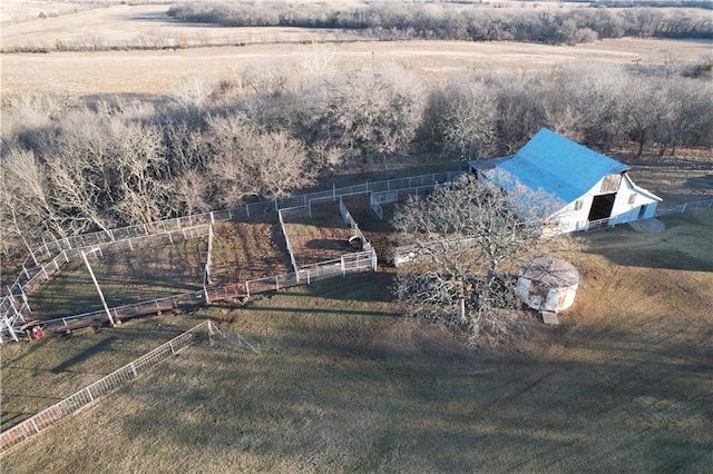 bird's eye view featuring a rural view