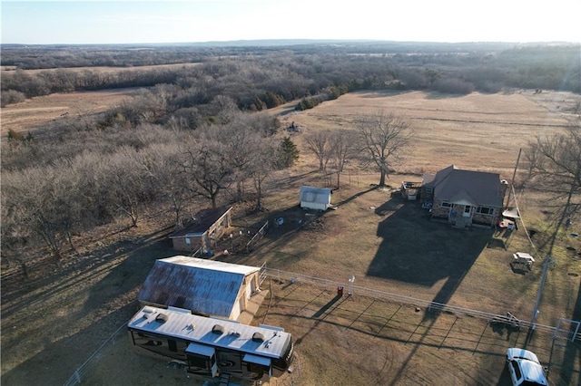 drone / aerial view featuring a rural view