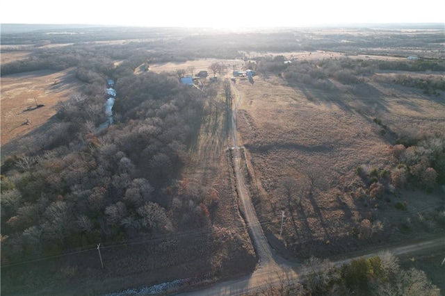 drone / aerial view with a rural view