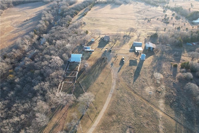 drone / aerial view with a rural view