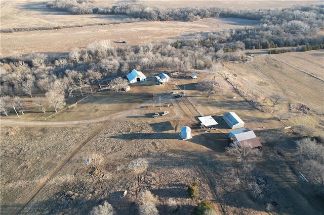 bird's eye view with a rural view