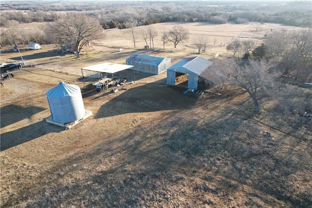 aerial view with a rural view