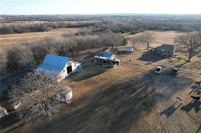 drone / aerial view with a rural view