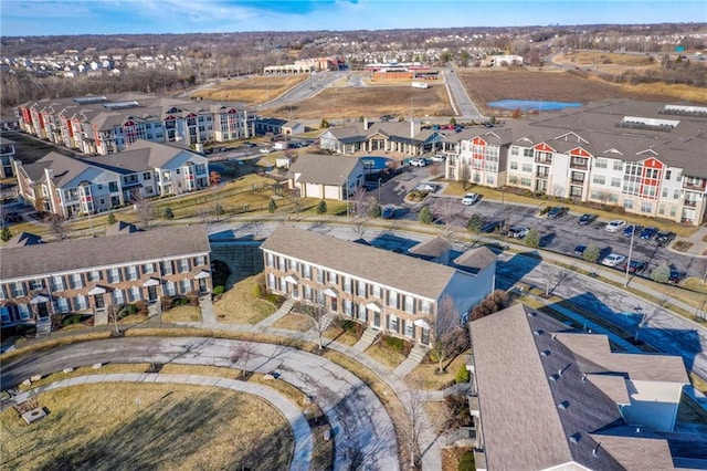 drone / aerial view with a residential view