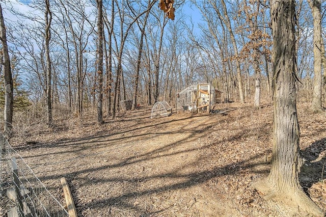 view of yard featuring an outdoor structure