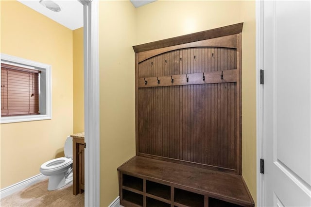 mudroom with baseboards