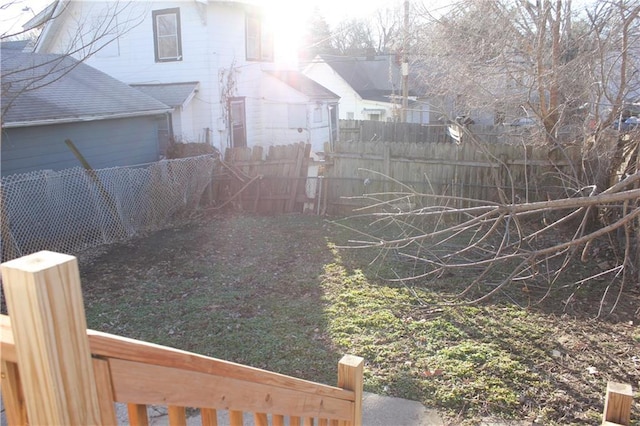 view of yard with fence