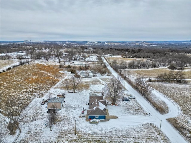 view of snowy aerial view