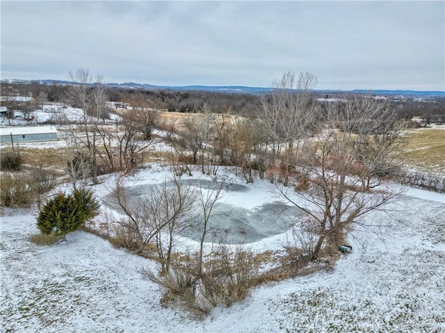 view of snowy aerial view