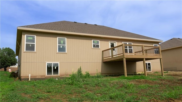 1107 Charles St, Knob Noster, MO 65336 - back of house featuring a wooden deck