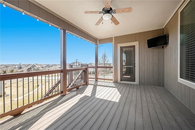 deck with ceiling fan