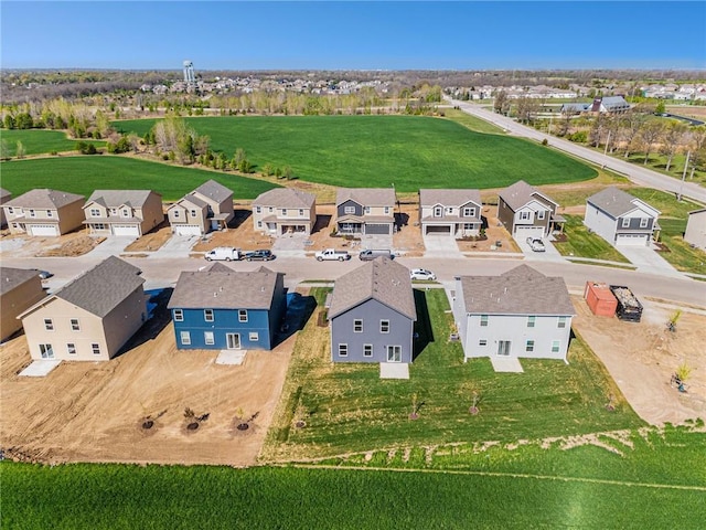 bird's eye view with a residential view