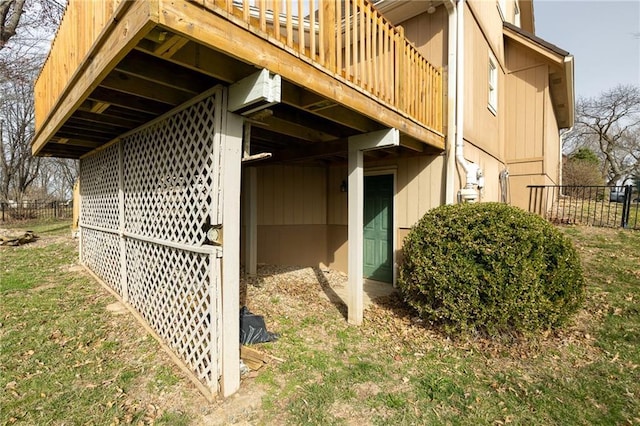 view of side of home featuring an exterior structure and an outdoor structure