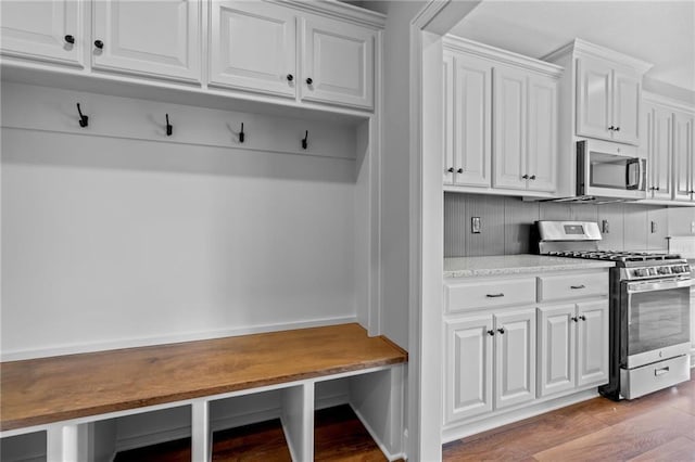 mudroom featuring light wood-type flooring