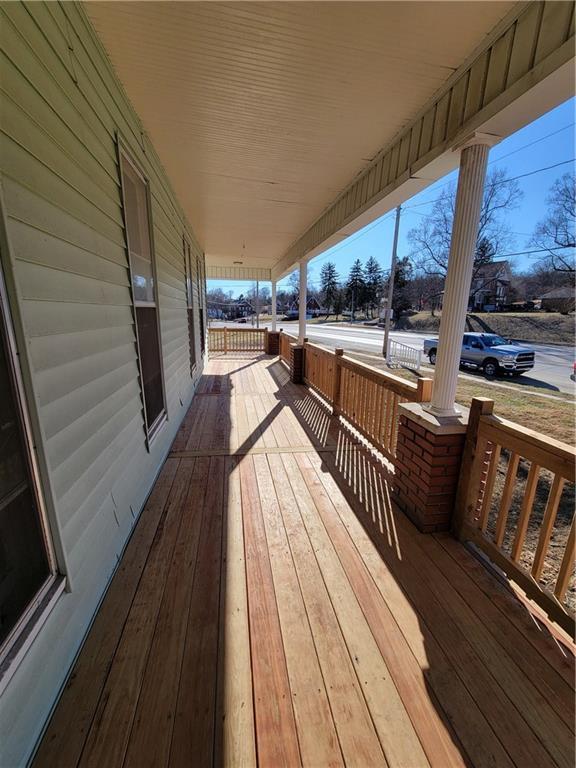 wooden deck with covered porch