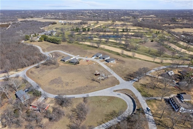 aerial view with a rural view