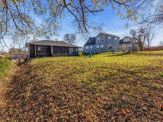 view of yard featuring fence