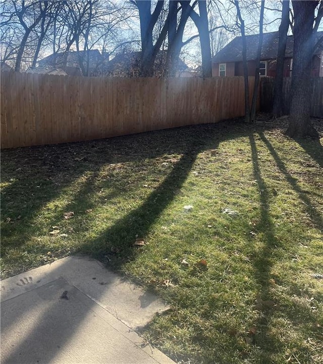 view of yard with fence