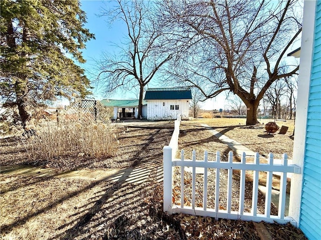 view of yard with a fenced front yard