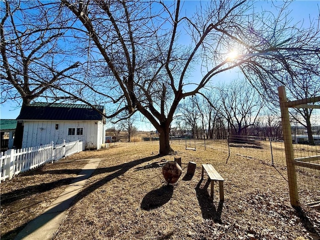 view of yard with fence